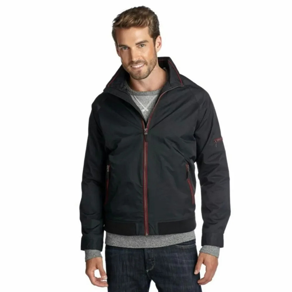 New! TOMMY BAHAMA Catamaran Cruiser Men's Black Jacket Size XXL 2XL Zip-Front